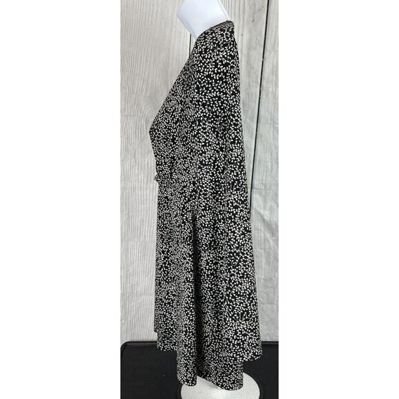 Oh Baby! Motherhood Maternity M Long Slv Empire Waist Surplice Top Black Stretch - Picture 5 of 9